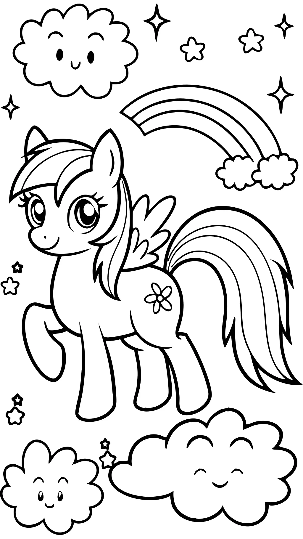 my little pony coloring pages rainbow dash